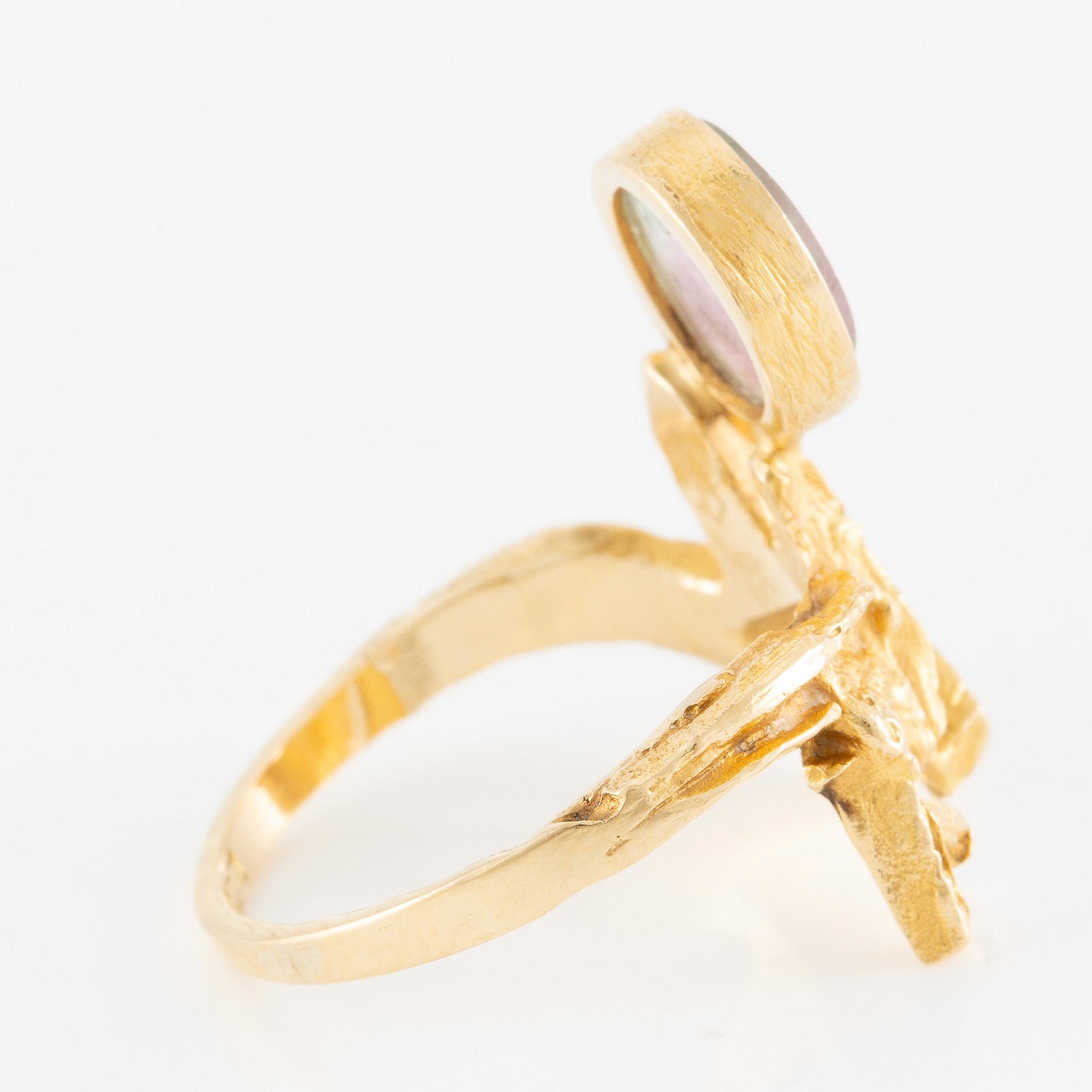 Björn Weckström, ring, 18K guld med vattenmelonturmalin, för Lapponia.