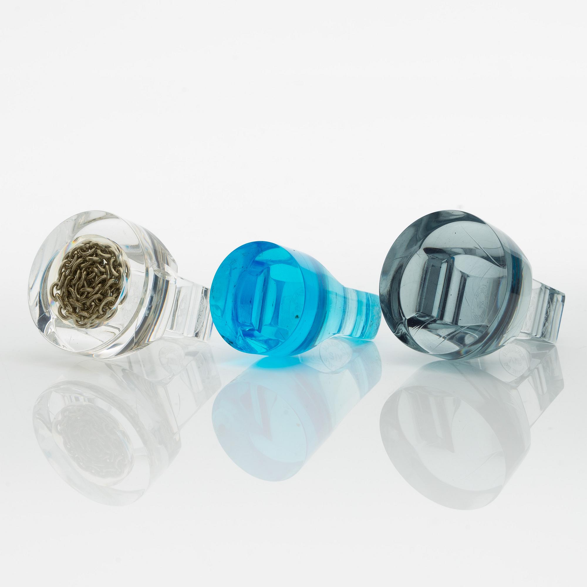 Siv Lagerström, three rings, acrylic plastic, 1970s.
