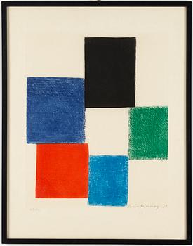 SONIA DELAUNAY, färgetsning, 1970, signerad med blyerts och numrerad  49/75.