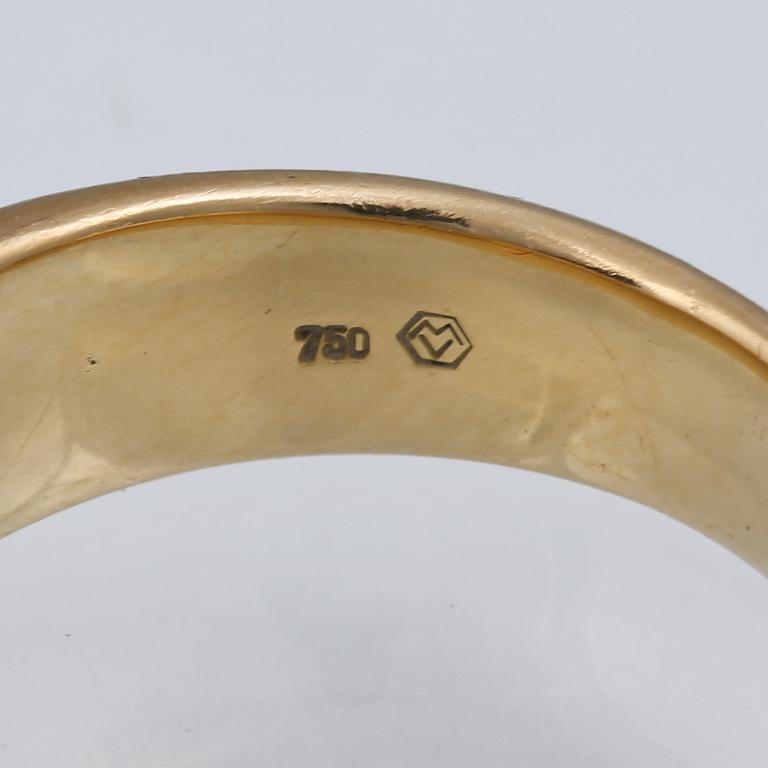 RING, 18K guld med diamanter samt blå emalj, Fabergé, modell F1815 nr 39/1000. Vikt 10,2 gram.