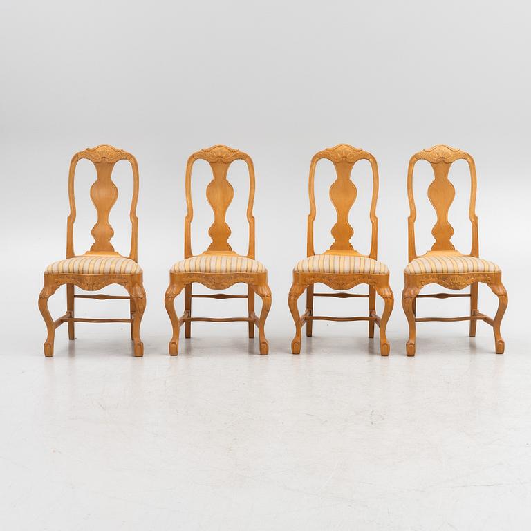 Dining table and chairs, 5 pieces, Rococo style, Karl i Tasre, Taserud, Arvika, Sweden, mid-20th Century.