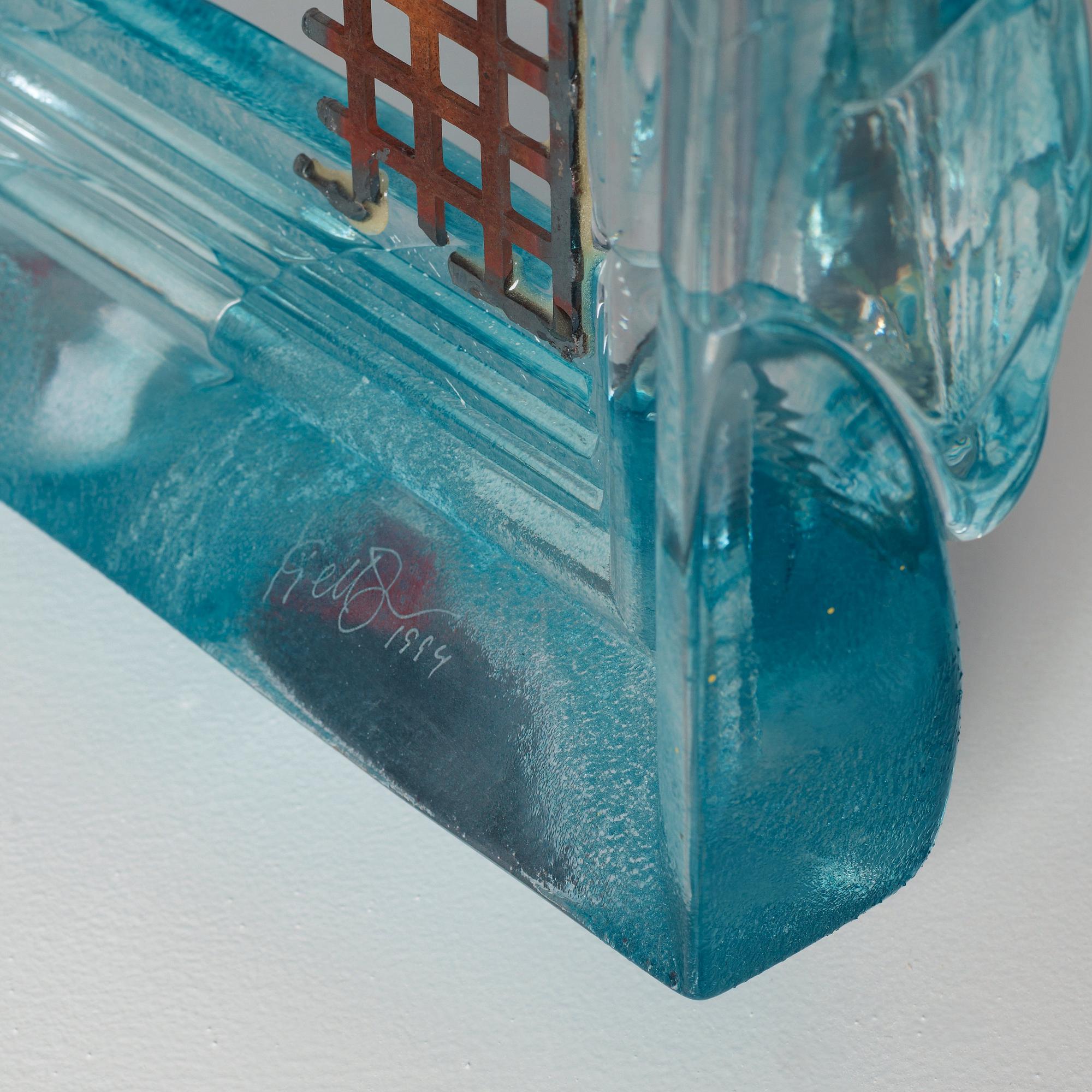 A unique Kjell Engman wall glass sculpture, Kosta Boda 1994.