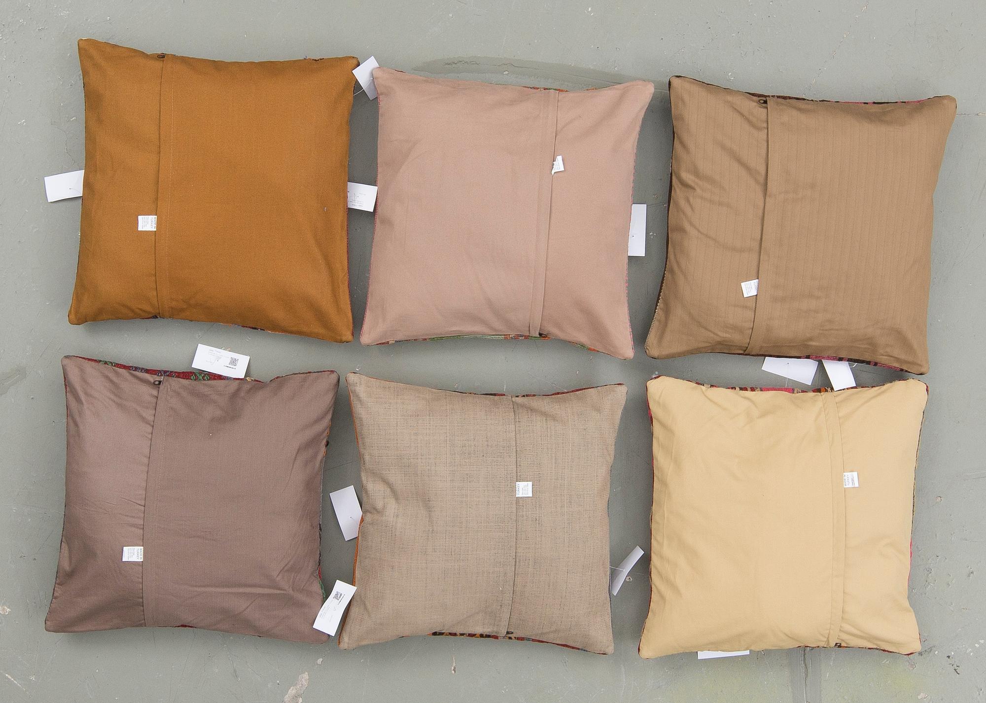 KUDDAR, 6 st, Kelim, Turkiet. Ca 45x45 vardera.