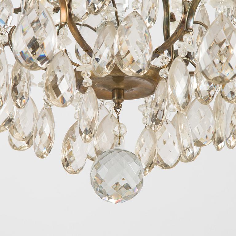 A rococo style chandelier, early 20th century.
