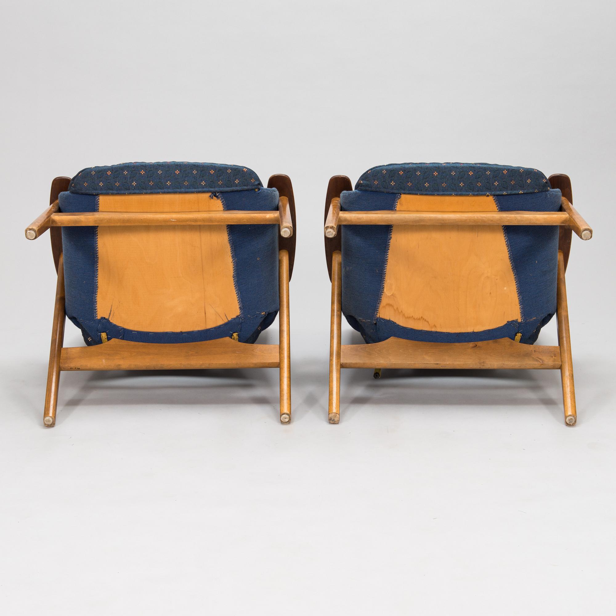 Olof Ottelin, a pair of 1950's "Mister" armchairs for Oy Stockmann Ab, Keravan puusepäntehdas.