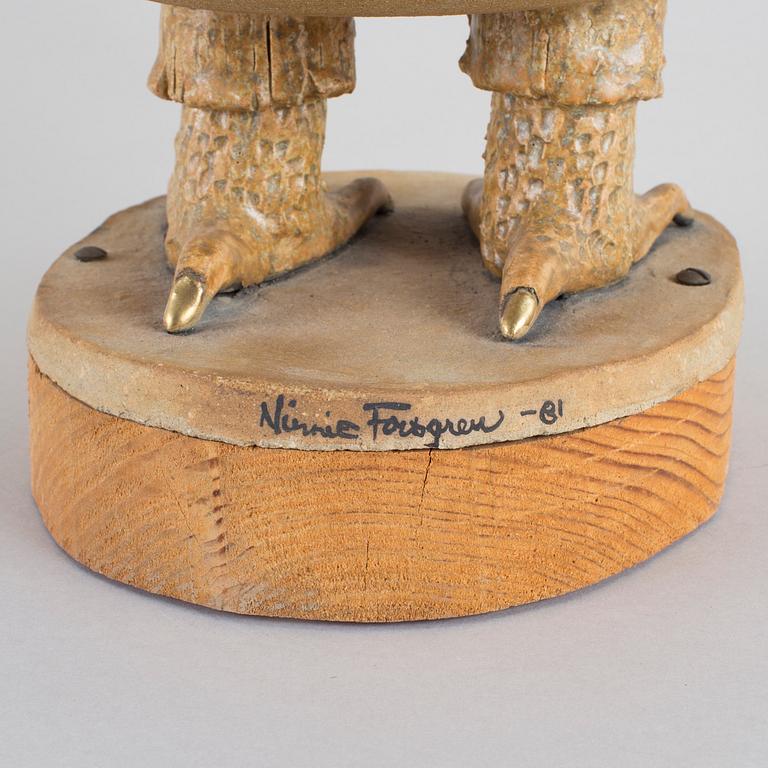 NINNIE FORSGREN, skulptur, keramik, signerad, daterad -81.