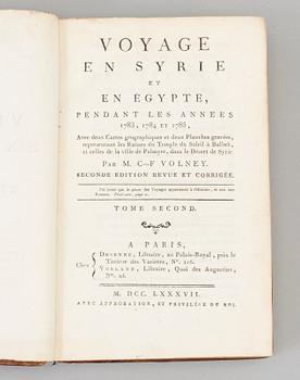 A BOOK, Africana, 1787, Constantin François Chasseboeuf, Comte de Volney: Voyage en Syrie et en Egypte.