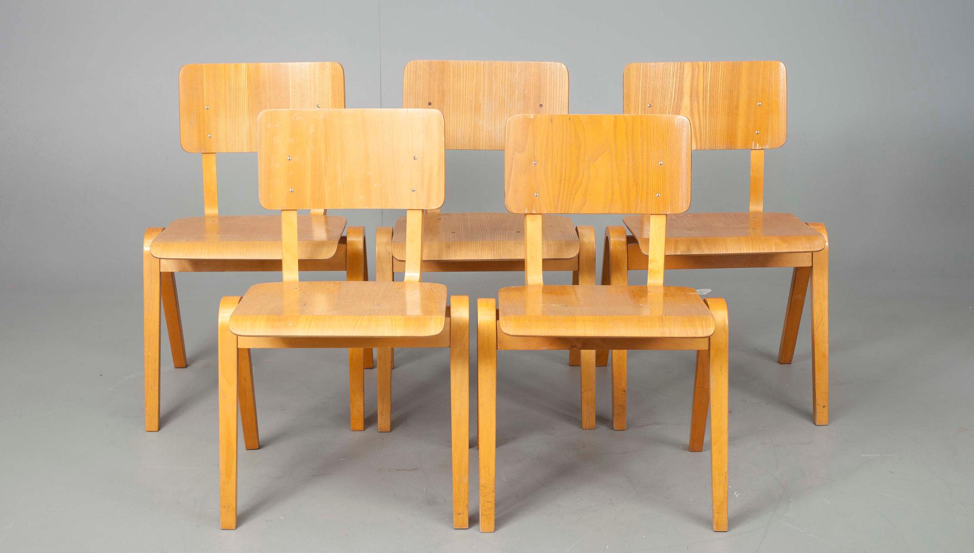 STOLAR, 5 st, formpressad plywood, 1960-luku.