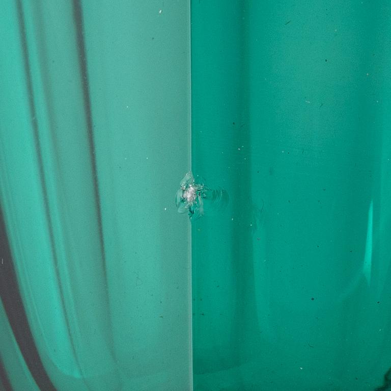 Elis Bergh, probably, a set of ten white wine glasses in green.