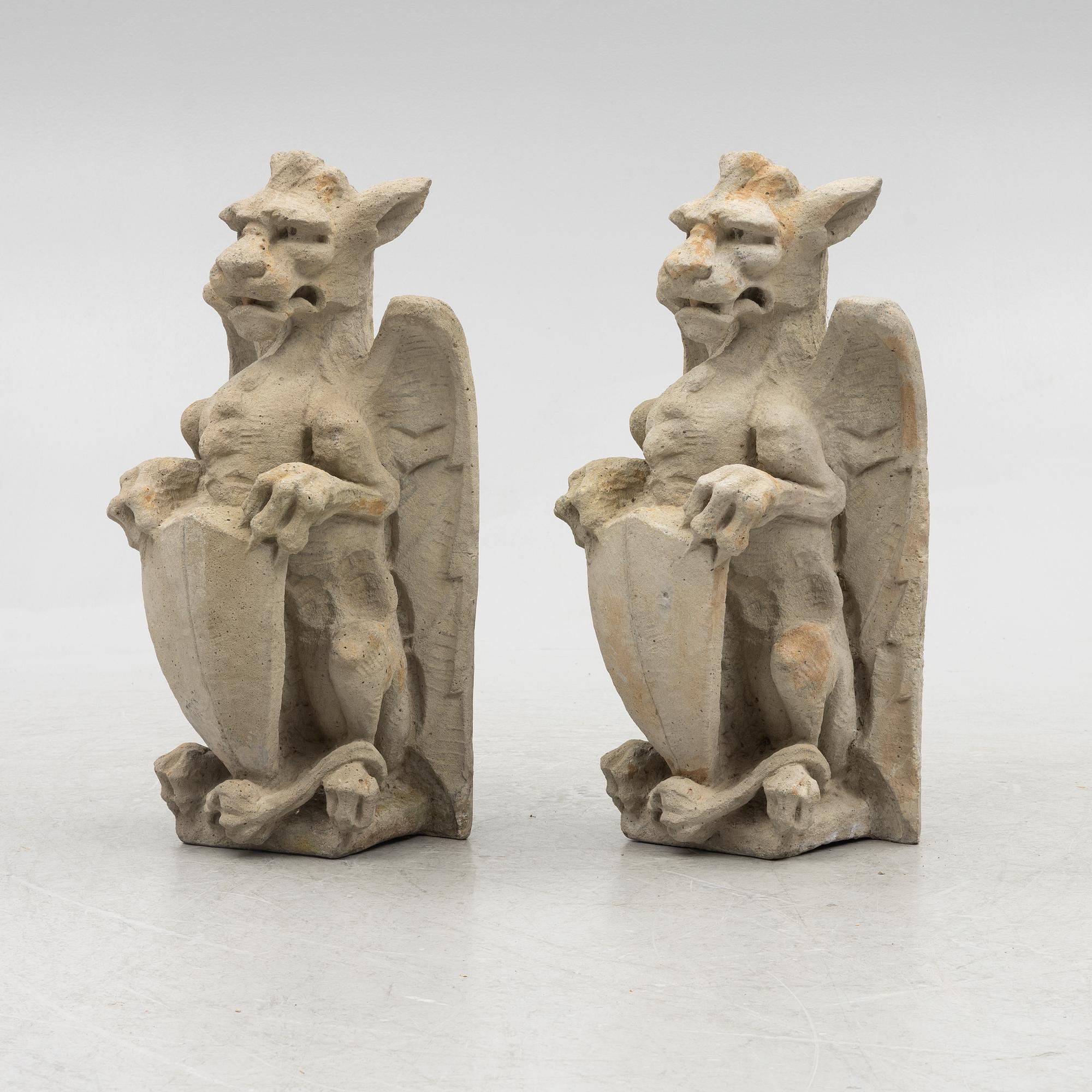 Garden sculptures, a pair, 1960s.