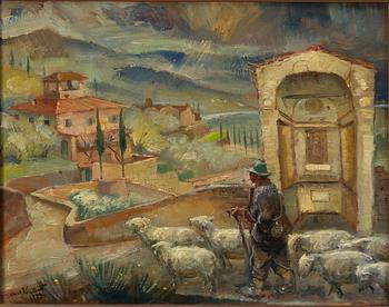 Axel Wallert, Shepherd by an Italian village.