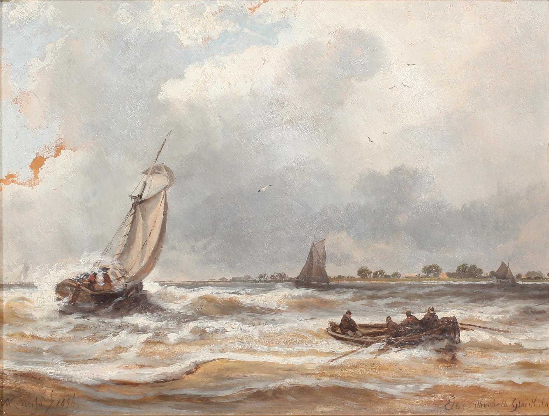 OKÄND KONSTNÄR, olja på papper, signerad och daterad 1856.