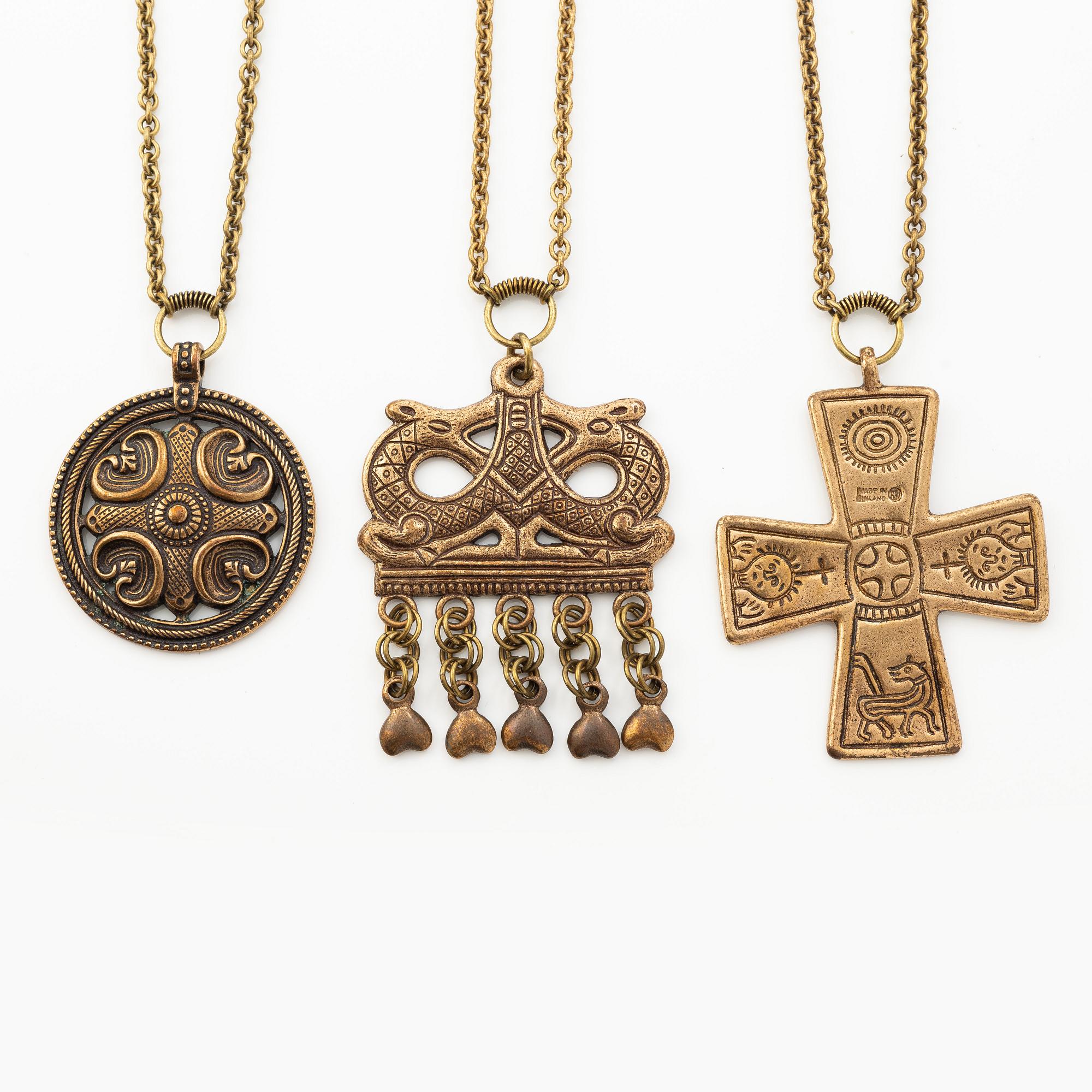 Jewellery, Kalevala Koru, 10 pieces, bronze.
