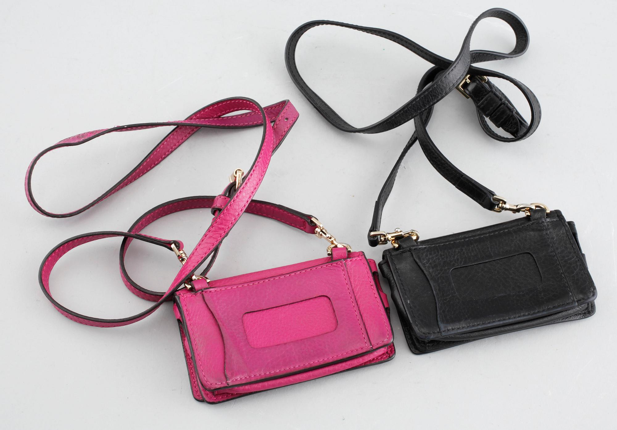 Two mobile cases named "Daria Mini Messenger" and a keyring from Mulberry.