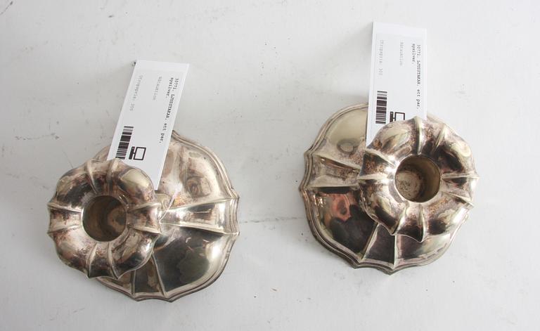 LJUSSTAKAR, ett par, nysilver.