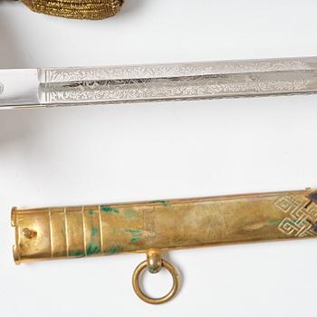 Sabel svensk, m/1915 för sjöofficer, med balja.