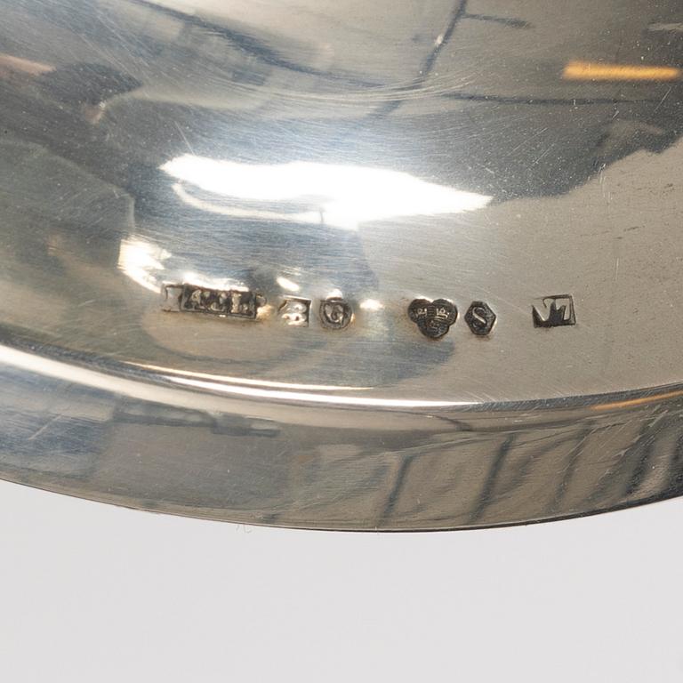 Markströms Guldsmeds Ab, Bowl on foot, 2 pcs, silver, Uppsala 1921-1923.