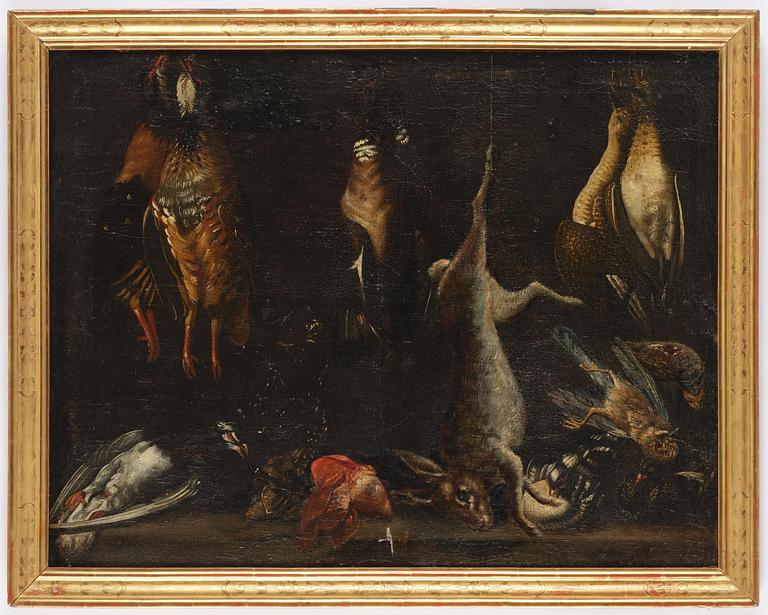 Jacopo da Empoli, hans efterföljd, Skafferi med fåglar, hare och fisk.