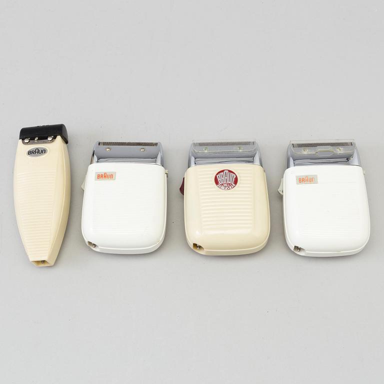 DIETER RAMS & GERD ALFRED MÜLLER, 4 shavers, Braun.