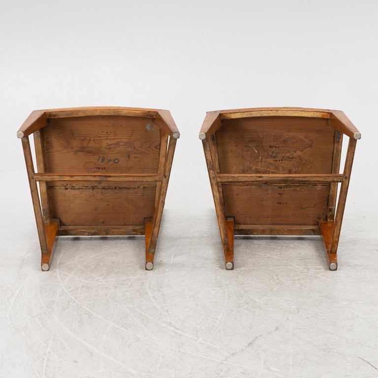 Stolar, ett par, sengustavianska, Medelpad, daterade 1840.