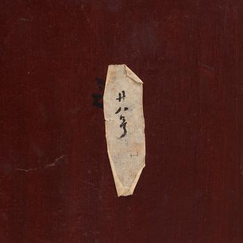 SKÅP, tvådelat, lackerat trä. Qingdynastin, 1800-tal.