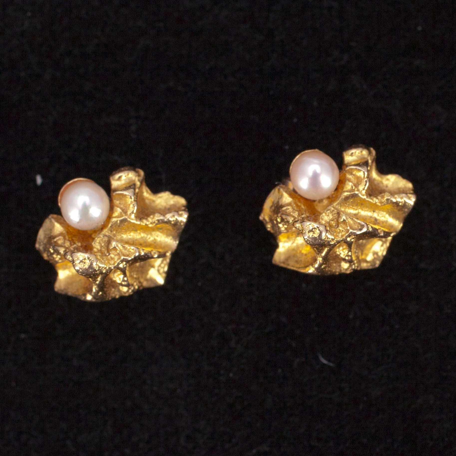 HÄNGE SAMT ÖRHÄNGEN, ett par, guld 14K, pärlor, Björn Weckström, Lapponia. Tot. vikt ca. 9,8 gr.
