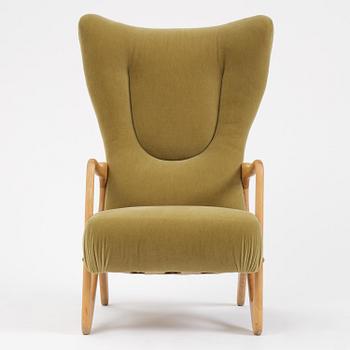 Jens Malling Pedersen, a rare "Pelican" high back easy chair, Dantos, Vejle, Denmark, 1950s.