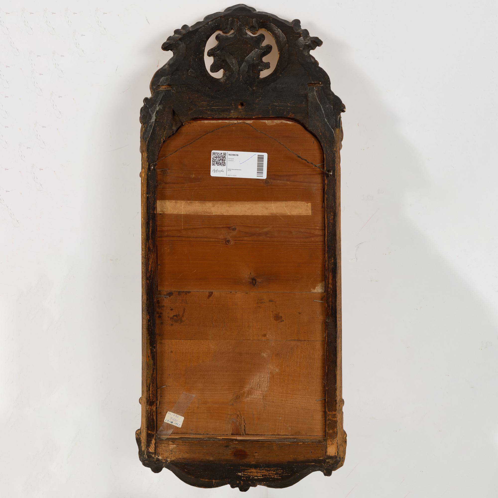 A Rococo mirror, second half of the 18th century.