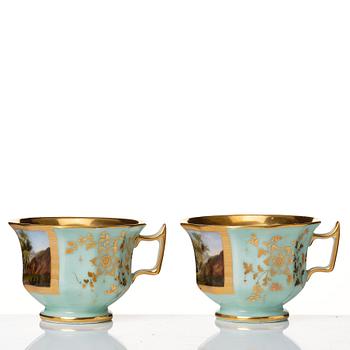 Tete a Tete, porslin. Frankrike, Paris, senempire, 1800-tal.