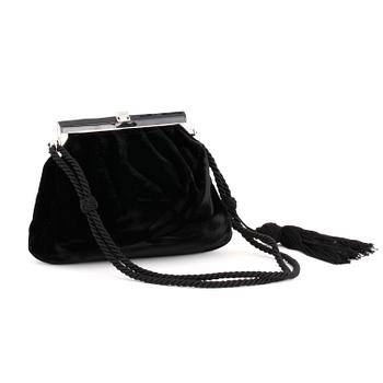 RALPH LAUREN, a black velvet evening bag.