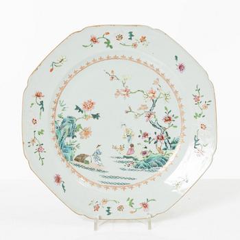 Tallrikar, fem stycken, porslin, Kina, Qingdynastin, 1700-tal.