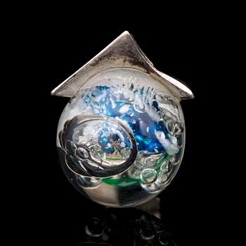 A BJÖRN WECKSTRÖM RING, "Petrified lake", silver, acrylic. Lapponia 1972.