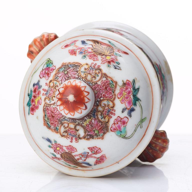 A famille rose miniature tureen with cover, Qing dynasty, Yongzheng (1723-35).