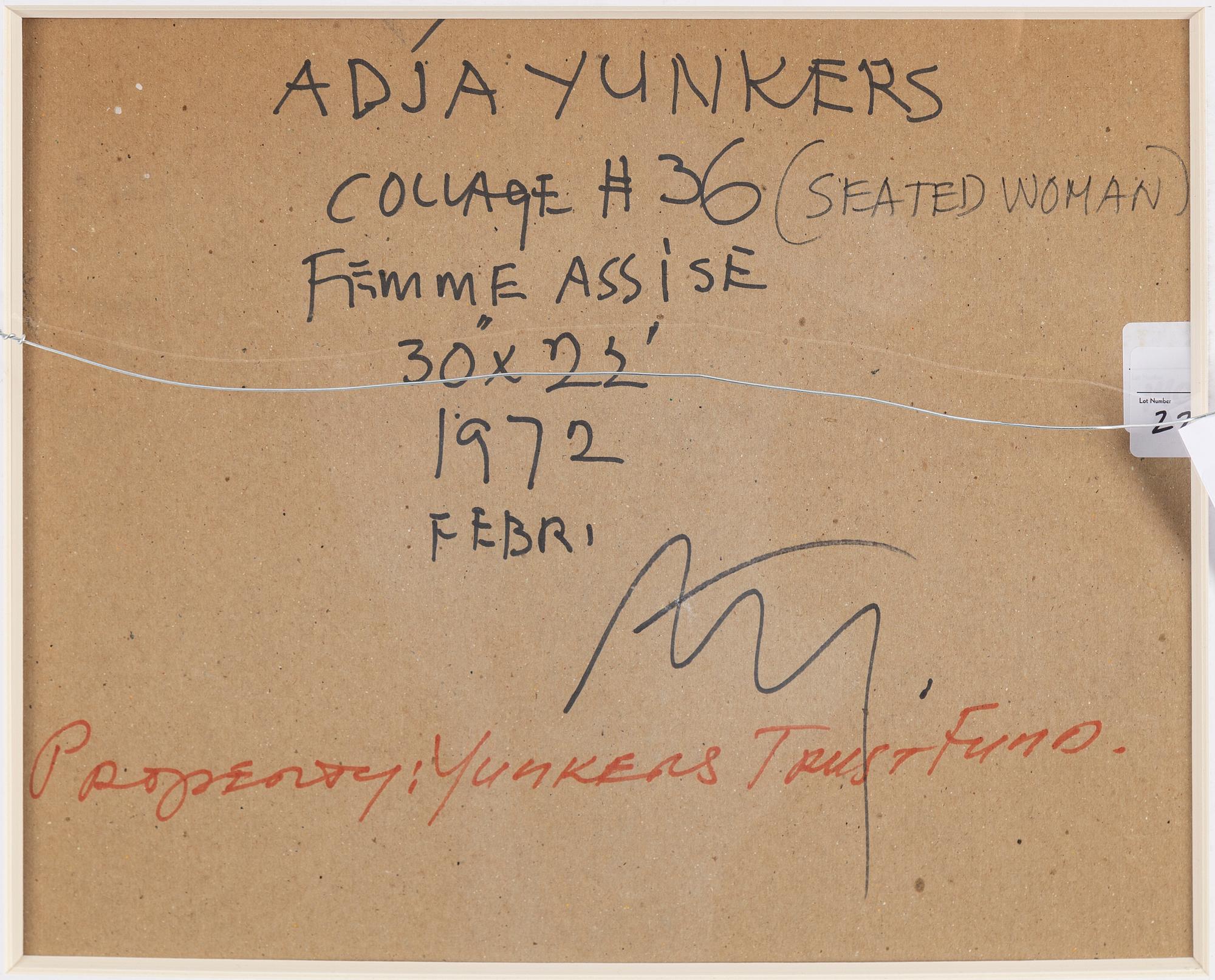 ADJA YUNKERS, collage, signed and dated -72.
