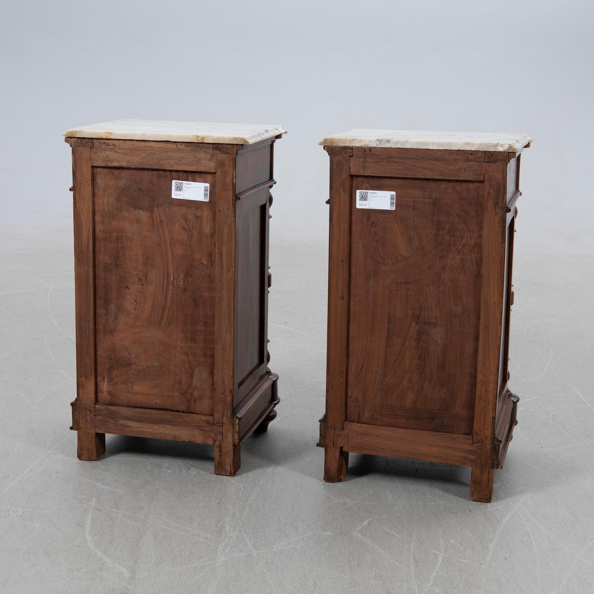 Nightstands, a pair, first half of the 20th century.