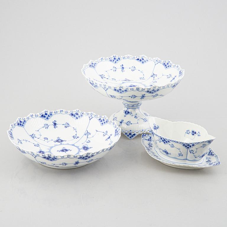 Royal Copenhagen, an 82-piece dinner and coffee service, 'Musselmalet Full Lace', Denmark.