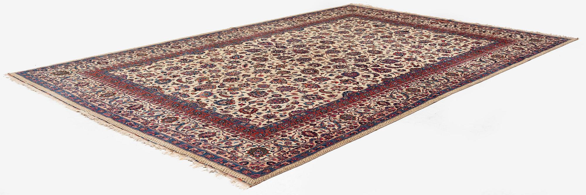 Antique Mashad carpet, Eastern Persia (Iran), signed Saber, c. 432 x 289 cm.