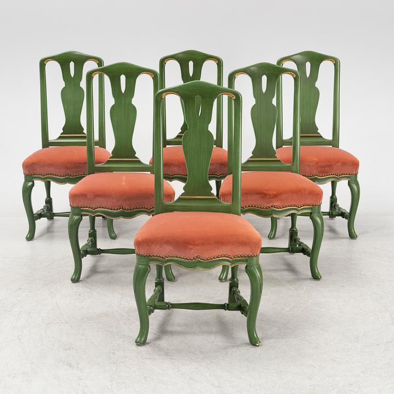 A set of six 'Gamla Sverige' chairs, Åmells möbler, later part of the 20th Century.