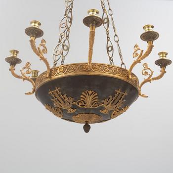 A Karl Johan ceiling lamp, first half of the 19th century.