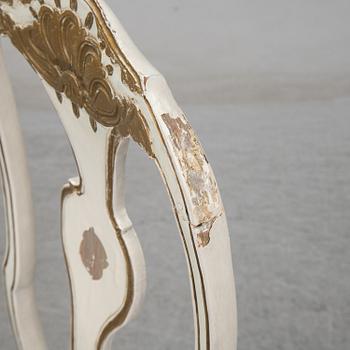 Two Swedish Rococo chairs, second half of the 18th century.