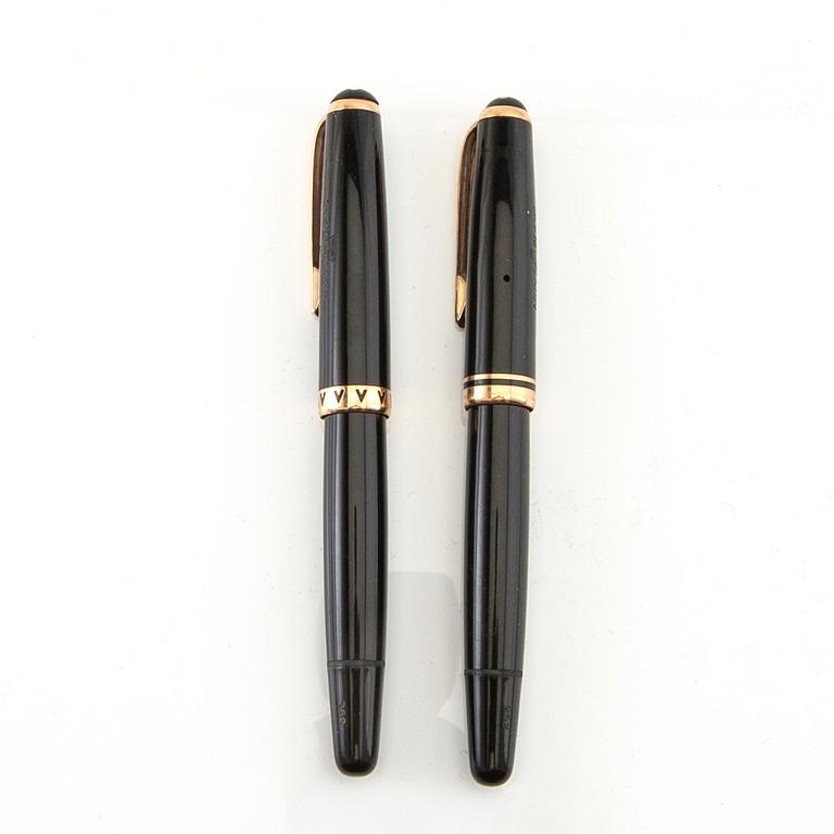 Montblanc fountain pens, 2 pcs Meisterstuck no. 252 and no. 262.