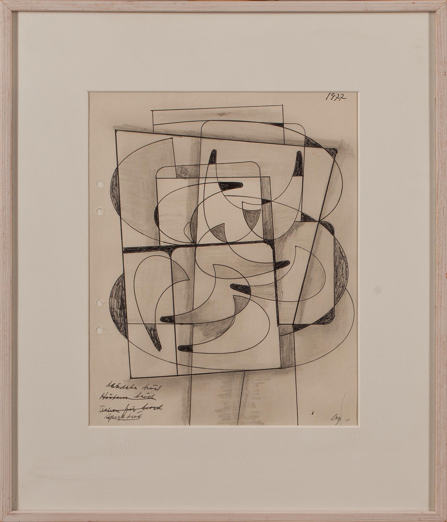 ALBERT JOHANSSON, 2 st, blandteknik, monogramsignerade, den ena daterad 1977.