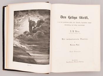 BÖCKER, 2 delar, Bibel med illustrationer av Gustave Doré, Familj-Journalens Boktryckeri, Stockholm 1877.