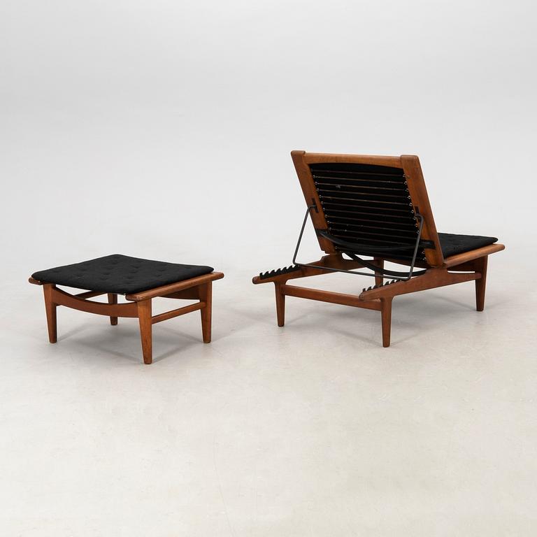 Hans J. Wegner, fåtölj med pall/dagbädd, GE-01 Getama Danmark 1900-talets senare del.