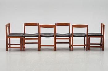 MATBORD samt 6 STOLAR, teak, troligen Skaraborgs Möbelindustri, Tibro. 1950/60-tal.