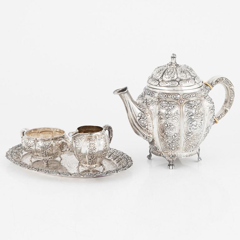 Kaffeservis, 4 delar, silver, 1900-tal.