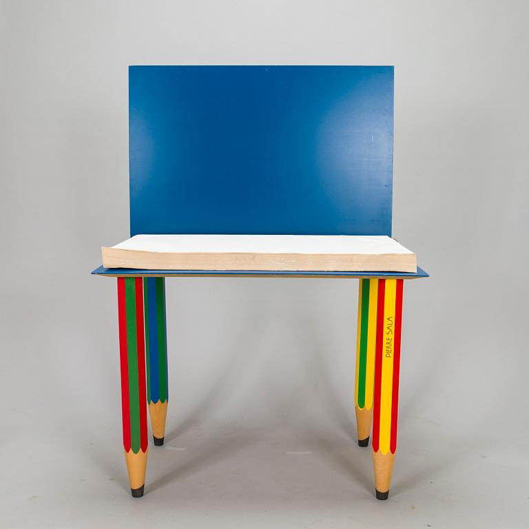 Pierre Sala, skrivbord / arbetsbord, "Clairefontaine". Formgiven 1983.