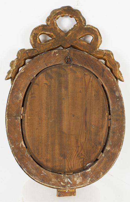 Spegellampetter, ett par, för ett ljus, Sverige, omkring år 1800, Sengustavianska.