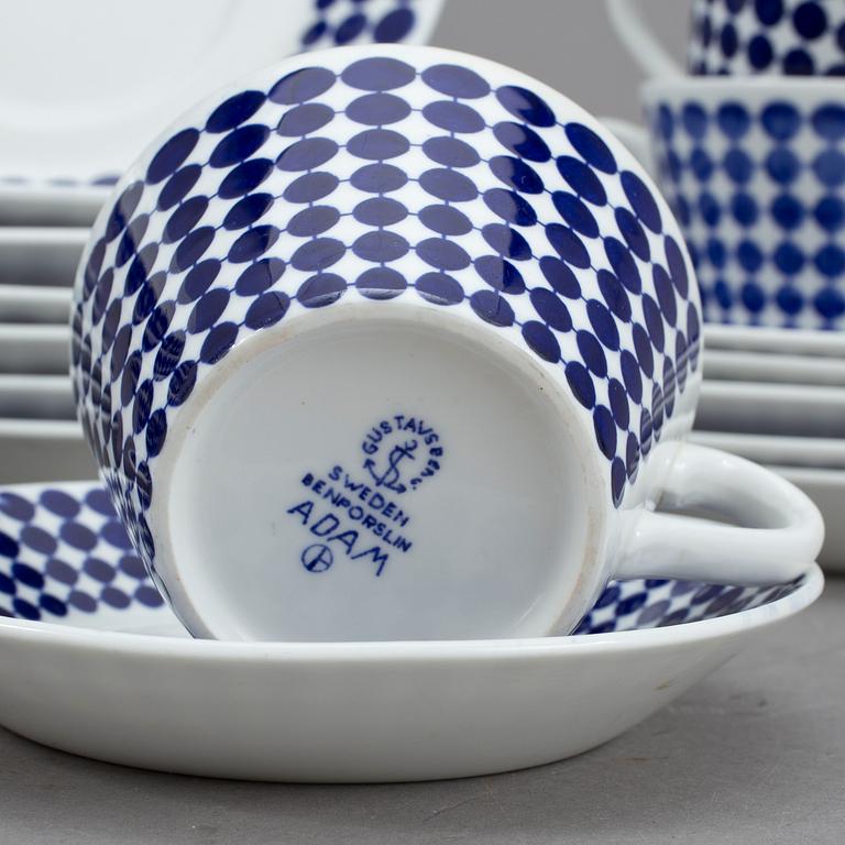 TE-samt KAFFESERVIS, 11 + 1+2, "Adam", Stig Lindberg, Gustavsberg, 1960-tal.