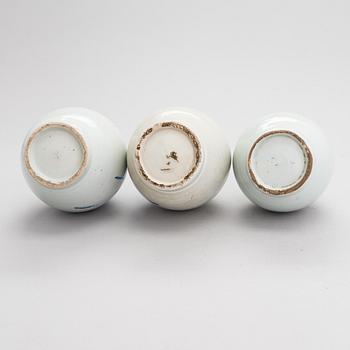 Seven ceramic sake bottles, Japan, the first half of the 20th century.